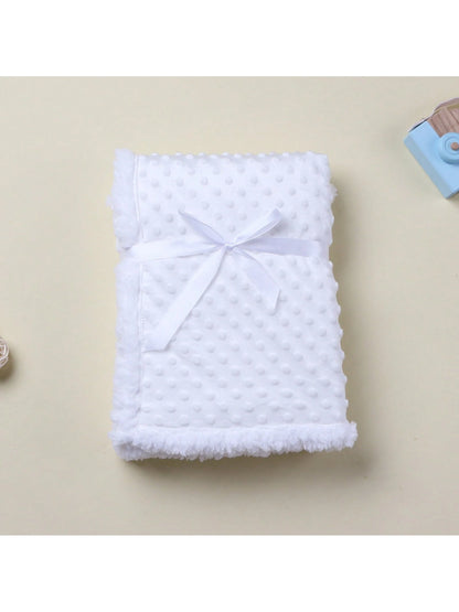 1pc Double-Layer Baby Dimple Fleece Touching Blanket, All Seasons Love Valentine