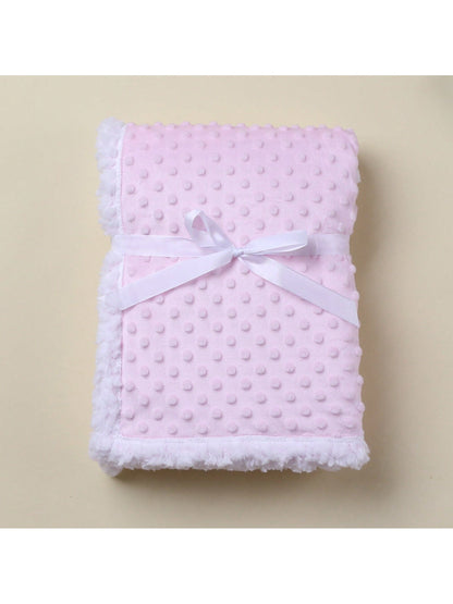 1pc Double-Layer Baby Dimple Fleece Touching Blanket, All Seasons Love Valentine