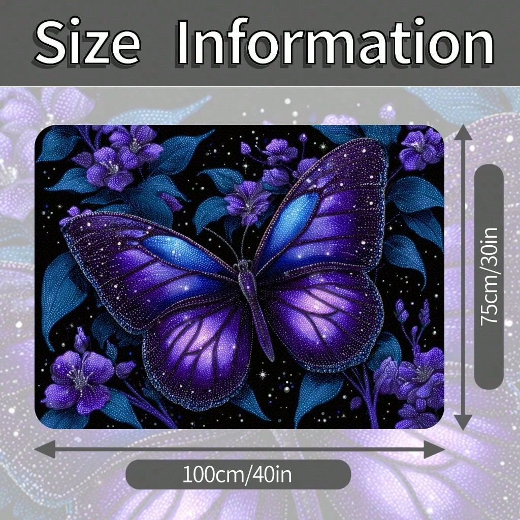 1PC Dreamy Butterfly Print Personalized Car Trunk Mat, Interior Protective Trunk Mat, Durable Polyester Floor Liner, And Practical, Suitable For Daily Travel, Lifting And Secure Cargo Storage, Car Tr