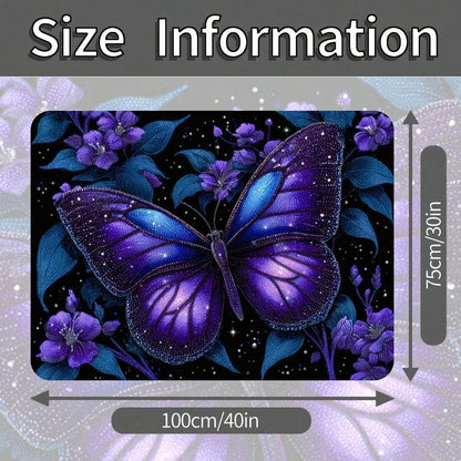 1PC Dreamy Butterfly Print Personalized Car Trunk Mat, Interior Protective Trunk Mat, Durable Polyester Floor Liner, And Practical, Suitable For Daily Travel, Lifting And Secure Cargo Storage, Car Tr