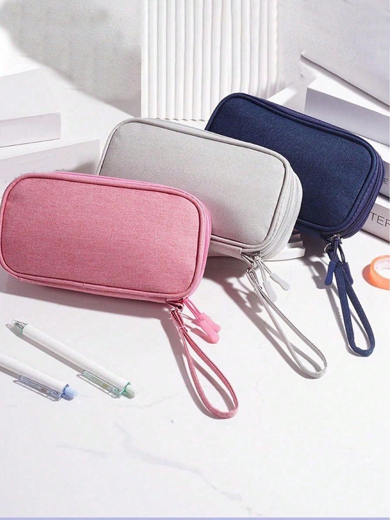 1pc Dual Layer Digital Accessories Organizer Bag, Multifunctional Storage Pouch, Waterproof Portable Electronics Organizer, Suitable For Short Trip Toiletry Bag, Travel Essential Storage Bag, Unisex E
