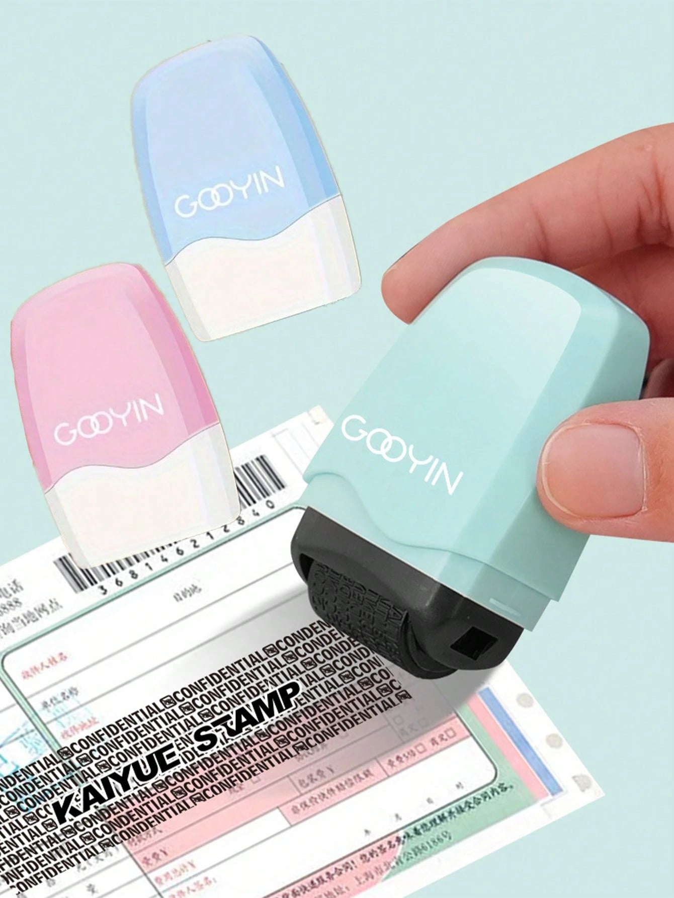 1pc Durable ABS Identity Protection Rolling Seal Tape, Reusable Privacy Shield, Suitable For Covering Confidential Information & Addresses, Anti-Peeping Design, Available In Blue/Pink/Green, Fashionab