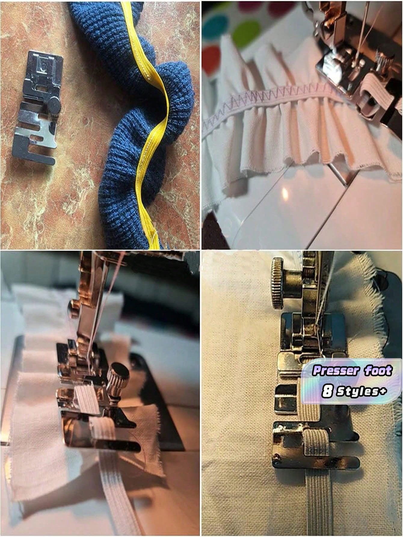 1PC Elastic Elastic Band Presser Foot,Sew Like A Pro With This DIY Sewing Kit- Includes Elastic Fabric Presser Foot, Sewing Machine Needle Threader & More Valentine's Day, Valentines Wedding, Birthda
