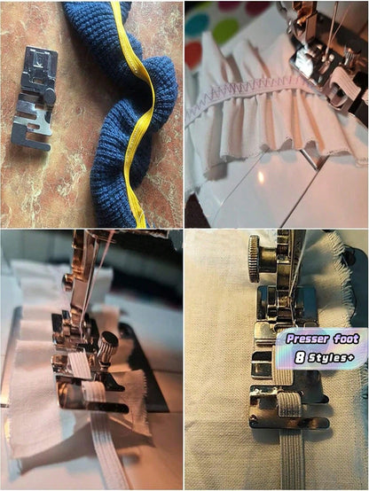 1PC Elastic Elastic Band Presser Foot,Sew Like A Pro With This DIY Sewing Kit- Includes Elastic Fabric Presser Foot, Sewing Machine Needle Threader & More Valentine's Day, Valentines Wedding, Birthda