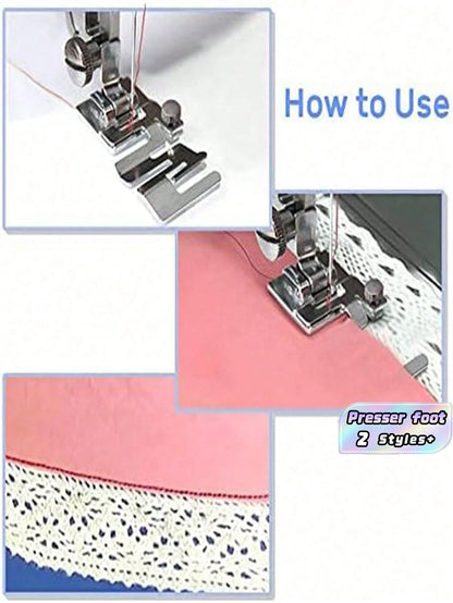 1PC Elastic Elastic Band Presser Foot,Sew Like A Pro With This DIY Sewing Kit- Includes Elastic Fabric Presser Foot, Sewing Machine Needle Threader & More Valentine's Day, Valentines Wedding, Birthda