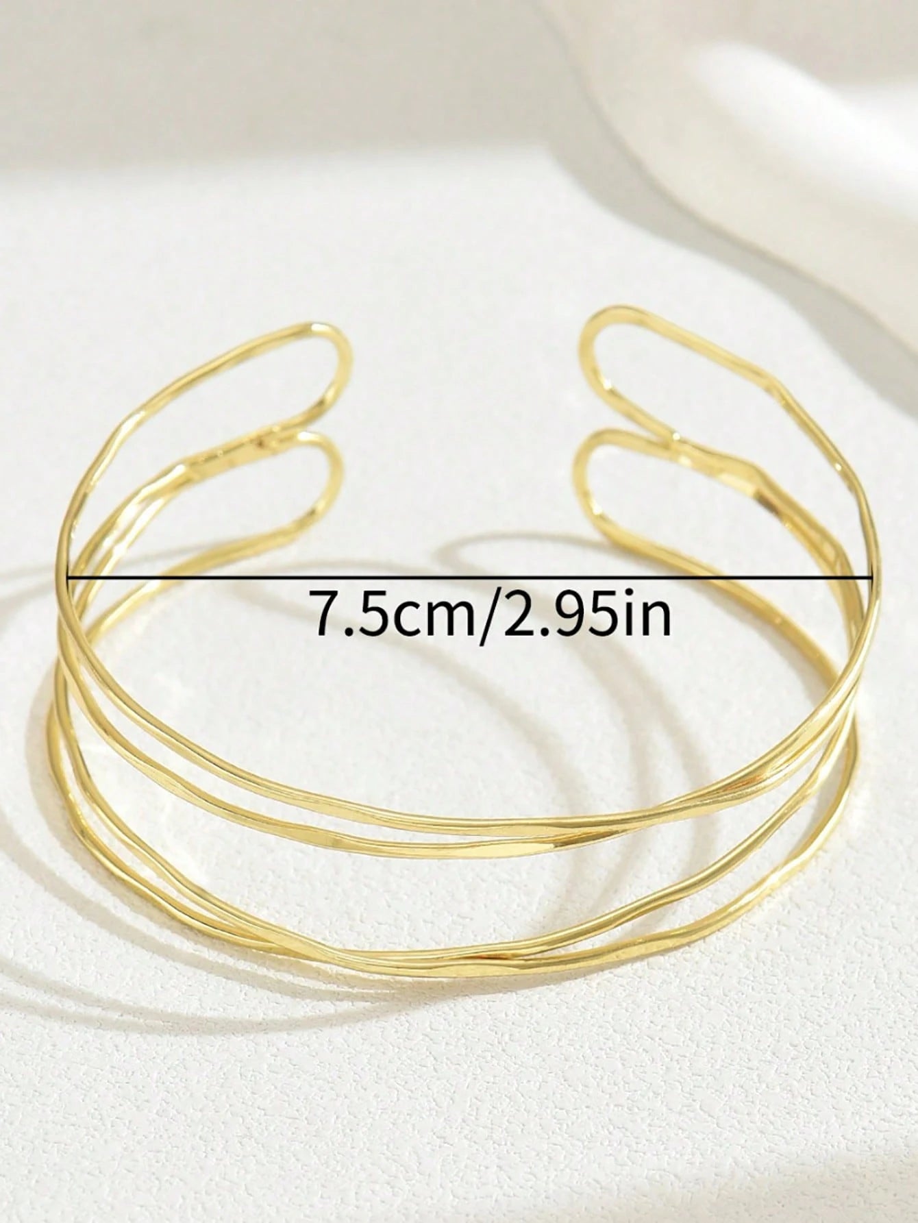 1pc Elegant Women Hollow Cross-Over Multilayer Arm Cuff, Adjustable Minimalist Luxury Bracelet Accessory,Summer,Jewellery,Festival,Classy