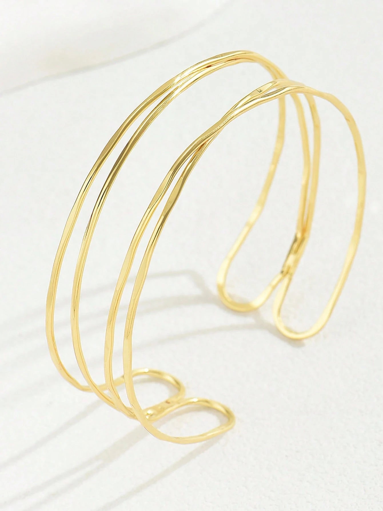 1pc Elegant Women Hollow Cross-Over Multilayer Arm Cuff, Adjustable Minimalist Luxury Bracelet Accessory,Summer,Jewellery,Festival,Classy