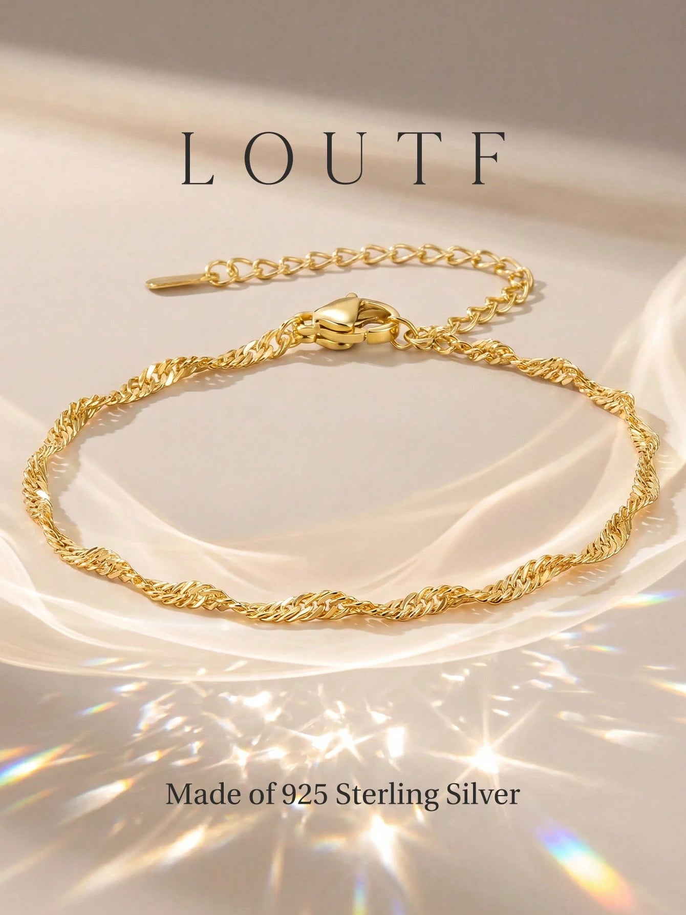 1pc Elegant Women's 925 Sterling Silver Bracelet, Exquisite Jewelry, Anniversary Birthday Gift