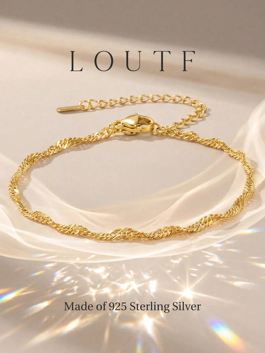 1pc Elegant Women's 925 Sterling Silver Bracelet, Exquisite Jewelry, Anniversary Birthday Gift