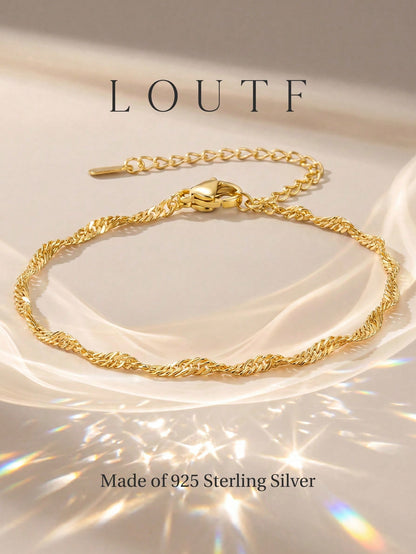 1pc Elegant Women's 925 Sterling Silver Bracelet, Exquisite Jewelry, Anniversary Birthday Gift