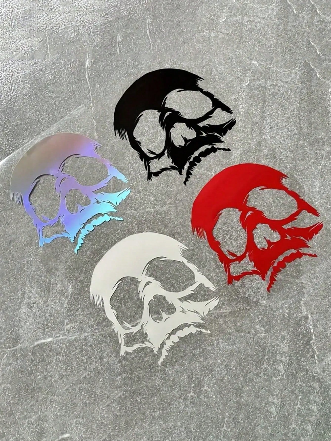 1Pc Evil Skull Face Sticker- Universal Waterproof Car Laptop Fuel Cap Truck Rear Window Decal, Motorcycle Totem Skull Art, Creative Custom Vehicle Decoration