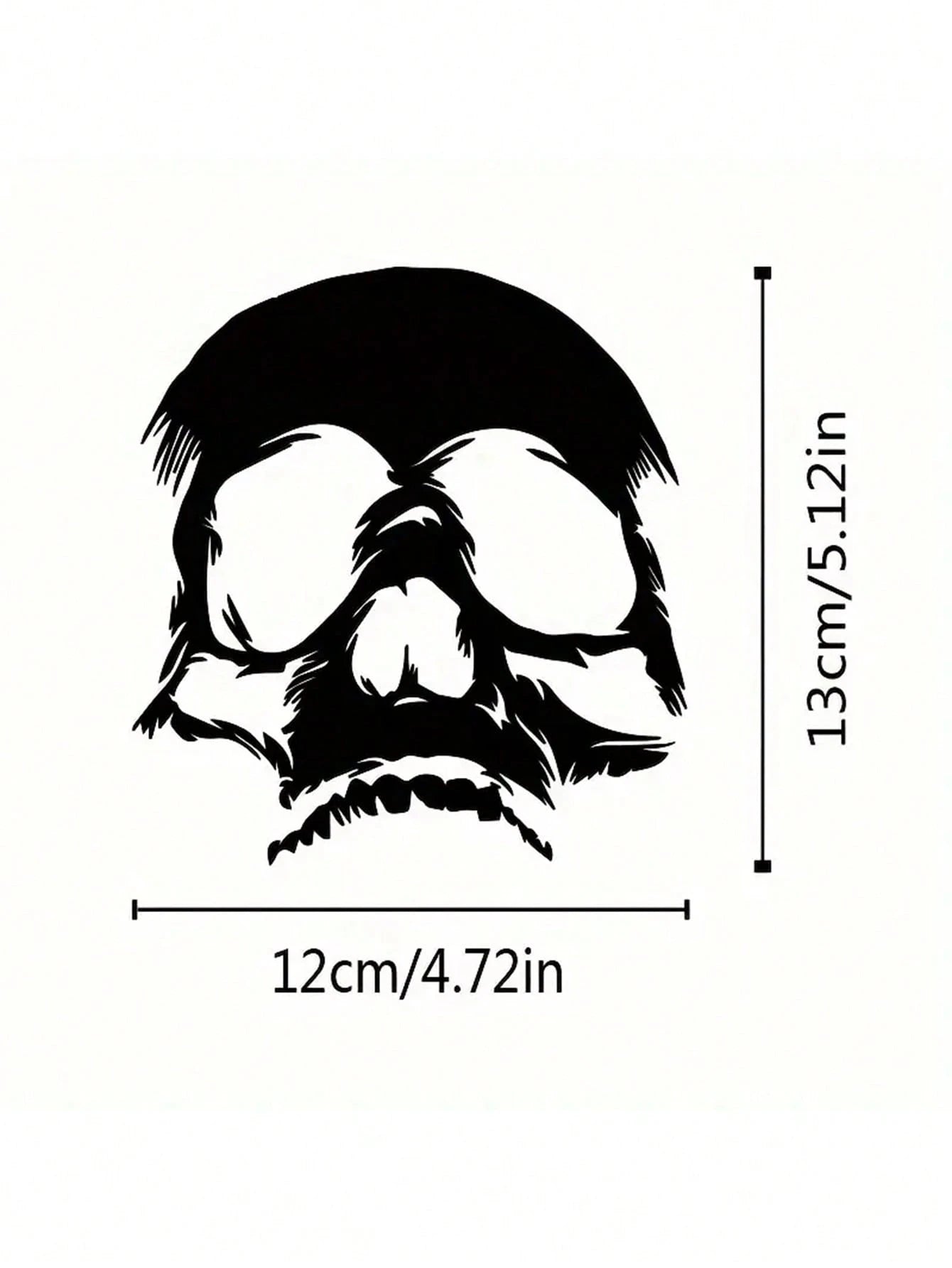 1Pc Evil Skull Face Sticker- Universal Waterproof Car Laptop Fuel Cap Truck Rear Window Decal, Motorcycle Totem Skull Art, Creative Custom Vehicle Decoration
