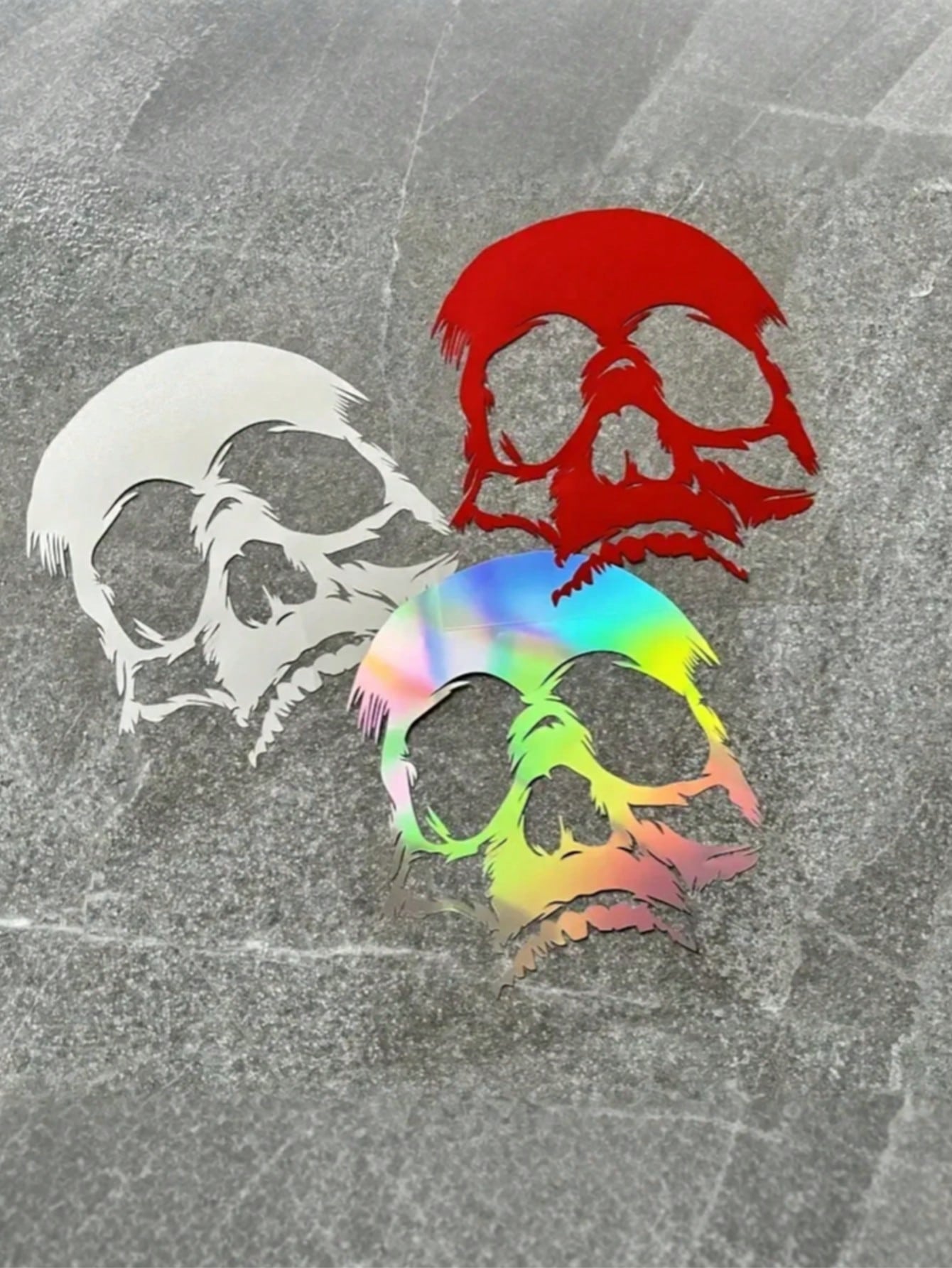 1Pc Evil Skull Face Sticker- Universal Waterproof Car Laptop Fuel Cap Truck Rear Window Decal, Motorcycle Totem Skull Art, Creative Custom Vehicle Decoration
