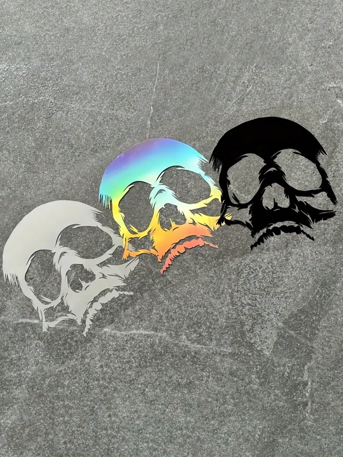 1Pc Evil Skull Face Sticker- Universal Waterproof Car Laptop Fuel Cap Truck Rear Window Decal, Motorcycle Totem Skull Art, Creative Custom Vehicle Decoration