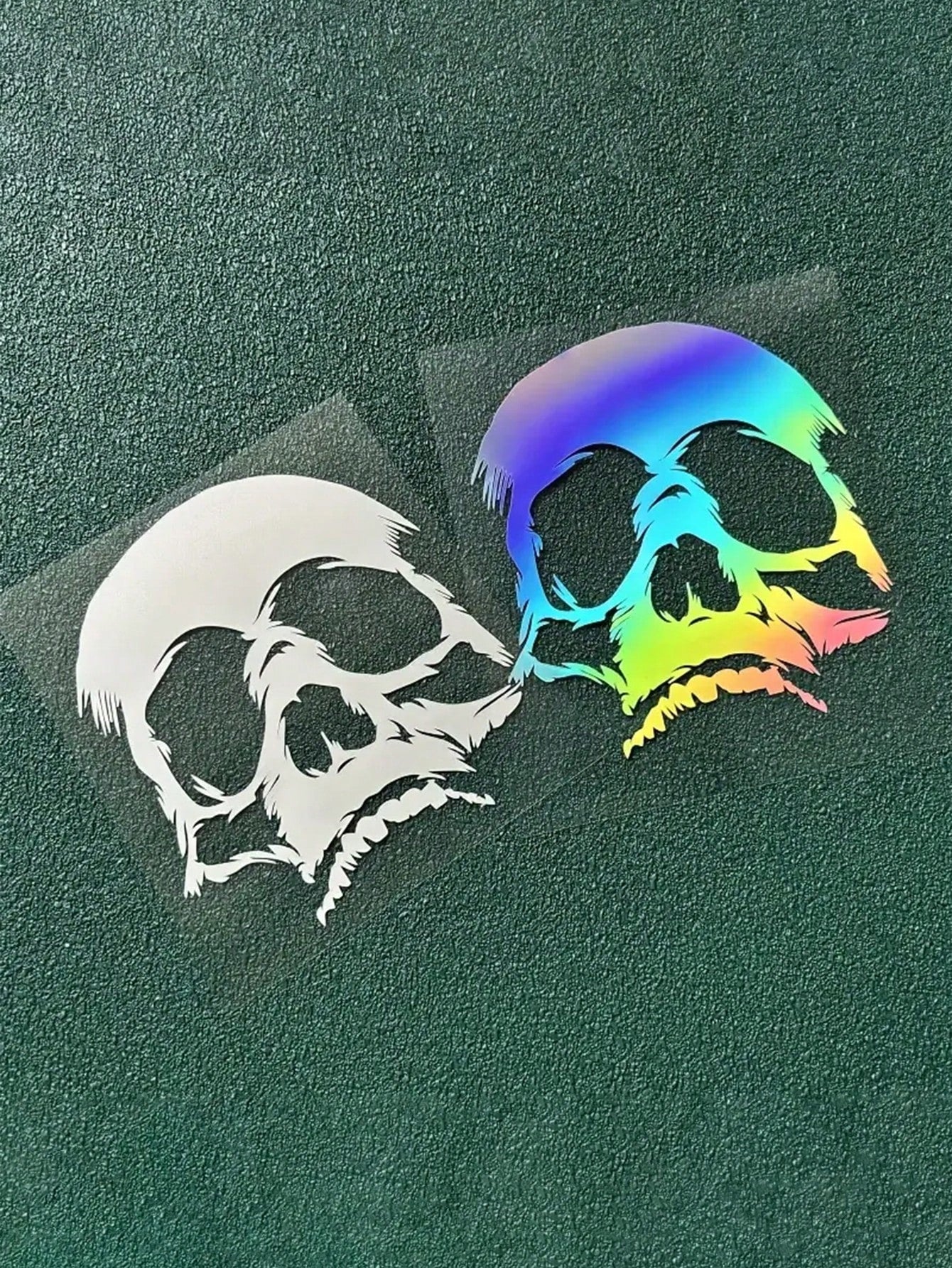 1Pc Evil Skull Face Sticker- Universal Waterproof Car Laptop Fuel Cap Truck Rear Window Decal, Motorcycle Totem Skull Art, Creative Custom Vehicle Decoration