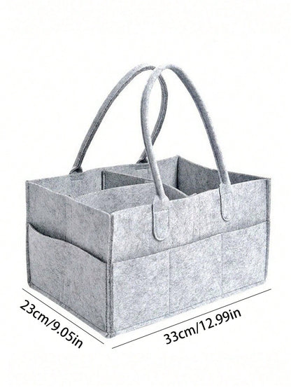 1pc Extra Large Grey Diaper Bag, Newborn Essentials, Diaper Storage Basket, Baby Supplies, Christening Accessories, Unisex Baby Room Decor