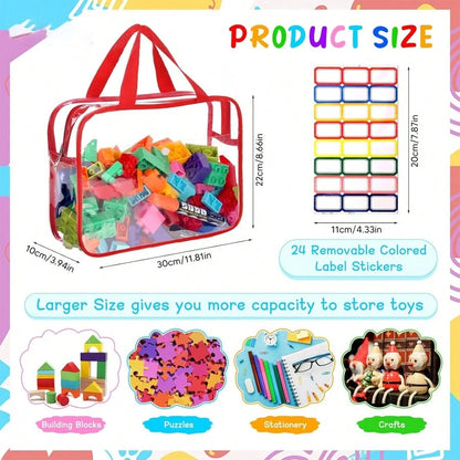 1pc Extra Large/Large Reusable Transparent PVC Diaper Storage Bag, Waterproof Zipper Bag For Diapers, Toys, Building Blocks, Puzzles, Children's Books, Cloth Diapers And Other Items (9 Colors, No Stic