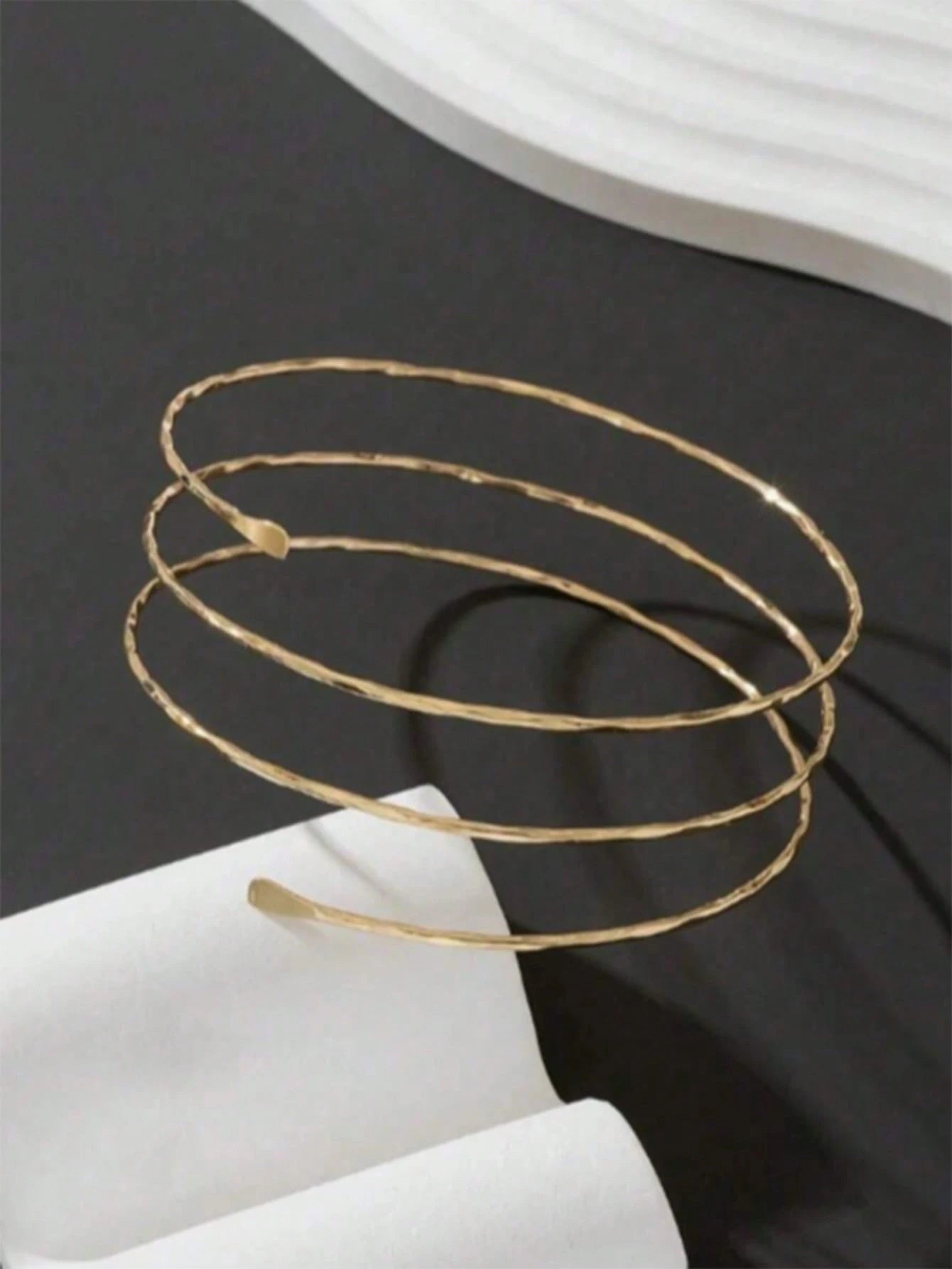 1pc Fashionable, Elegant, Minimalist Triple Stripe Armband/Arm Cuff, Suitable For Summer, Beach, Wedding, Party,Jewellery,Festival,Classy