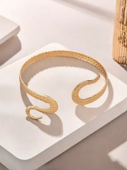 1pc Fashionable, Elegant, Minimalist Triple Stripe Armband/Arm Cuff, Suitable For Summer, Beach, Wedding, Party,Jewellery,Festival,Classy