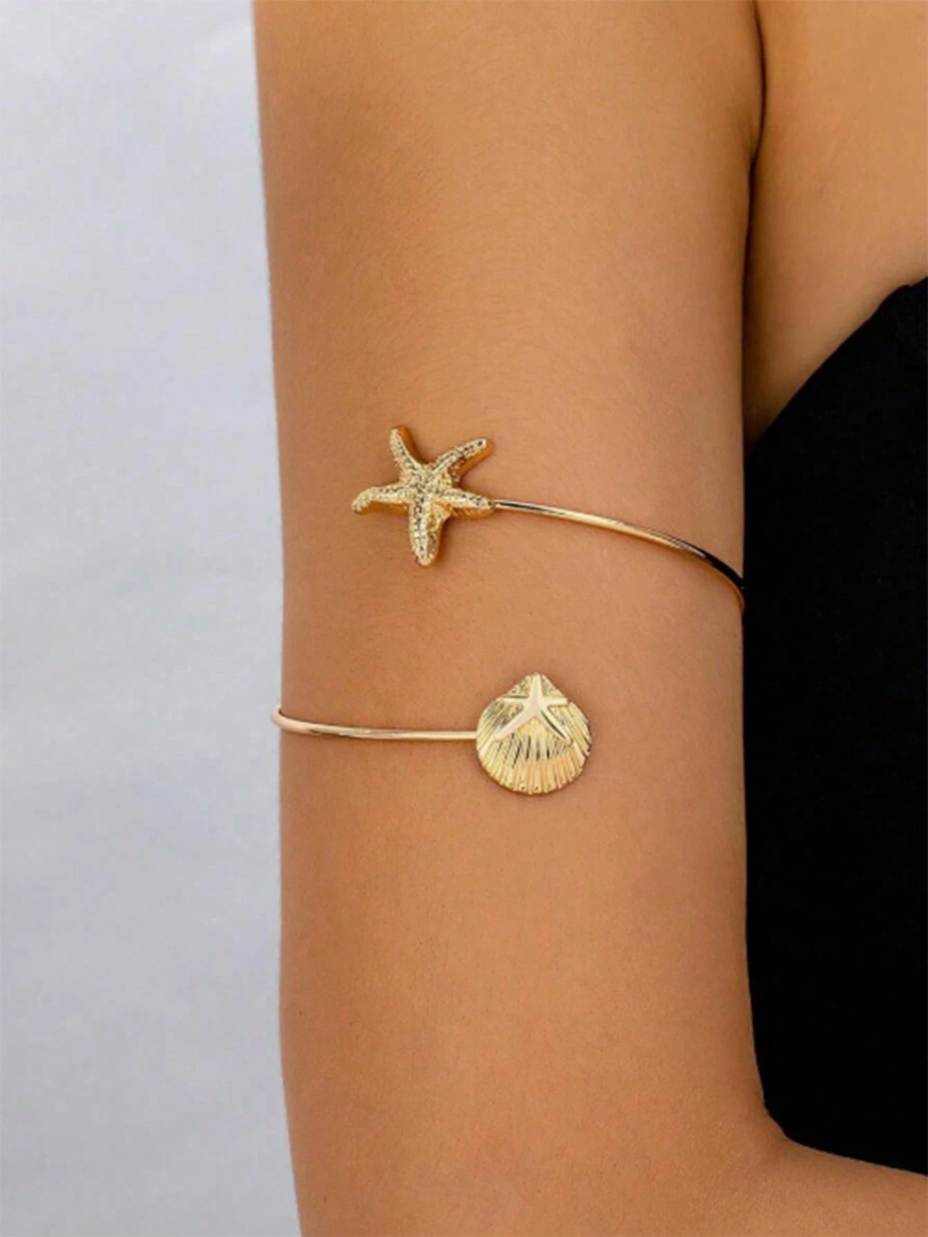 1pc Fashionable, Elegant, Minimalist Triple Stripe Armband/Arm Cuff, Suitable For Summer, Beach, Wedding, Party,Jewellery,Festival,Classy