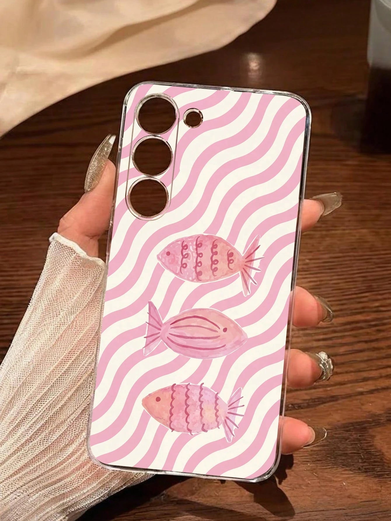 1pc Fashionable Striped Duck Transparent Soft Protective Case Compatible With Huawei, Honor, Galaxy A04e/12/A13/A14/A34/A50/A52/A53/A54/S21/S22/S23/S24/S25/S25Ultra/S25FE/S26/S26 PLUS/S26 ULTRA/S26 ED