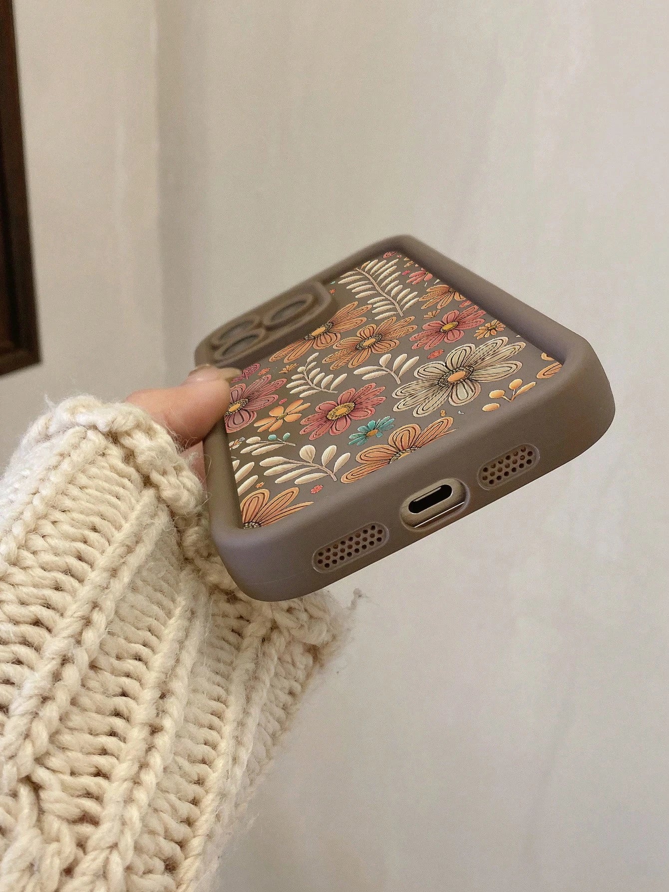 1pc Floral Pattern Camera Protection Shock-Proof Phone Case, Compatible With IPhone 11 Pro Max/12 Pro Max/13 Pro Max/14 Pro Max/15 Pro Max/16 Plus/16 Pro Max, Compatible With Redmi, Compatible With OP