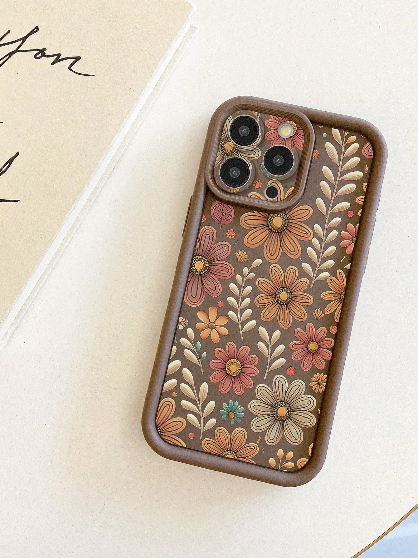 1pc Floral Pattern Camera Protection Shock-Proof Phone Case, Compatible With IPhone 11 Pro Max/12 Pro Max/13 Pro Max/14 Pro Max/15 Pro Max/16 Plus/16 Pro Max, Compatible With Redmi, Compatible With OP