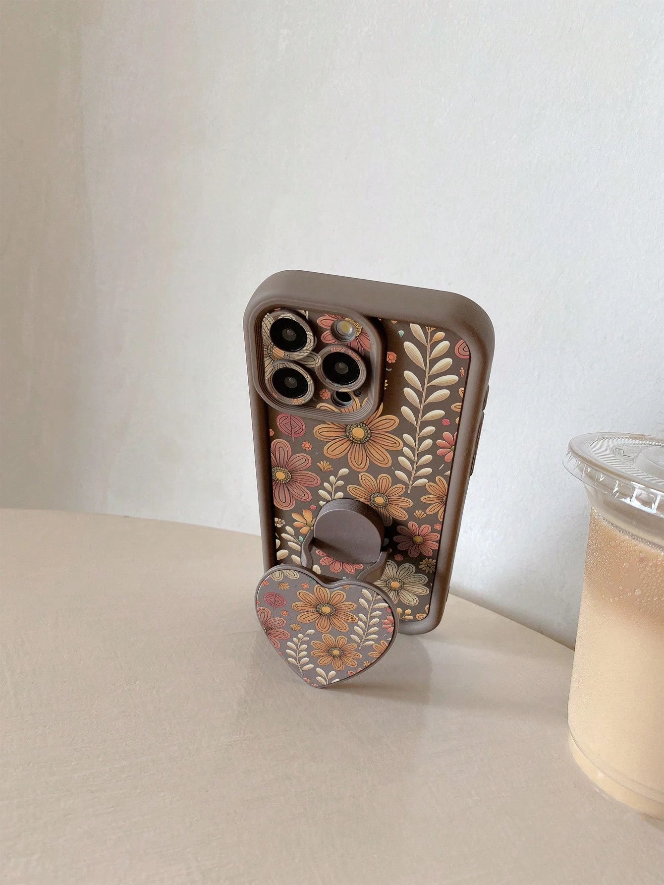 1pc Floral Pattern Camera Protection Shock-Proof Phone Case, Compatible With IPhone 11 Pro Max/12 Pro Max/13 Pro Max/14 Pro Max/15 Pro Max/16 Plus/16 Pro Max, Compatible With Redmi, Compatible With OP
