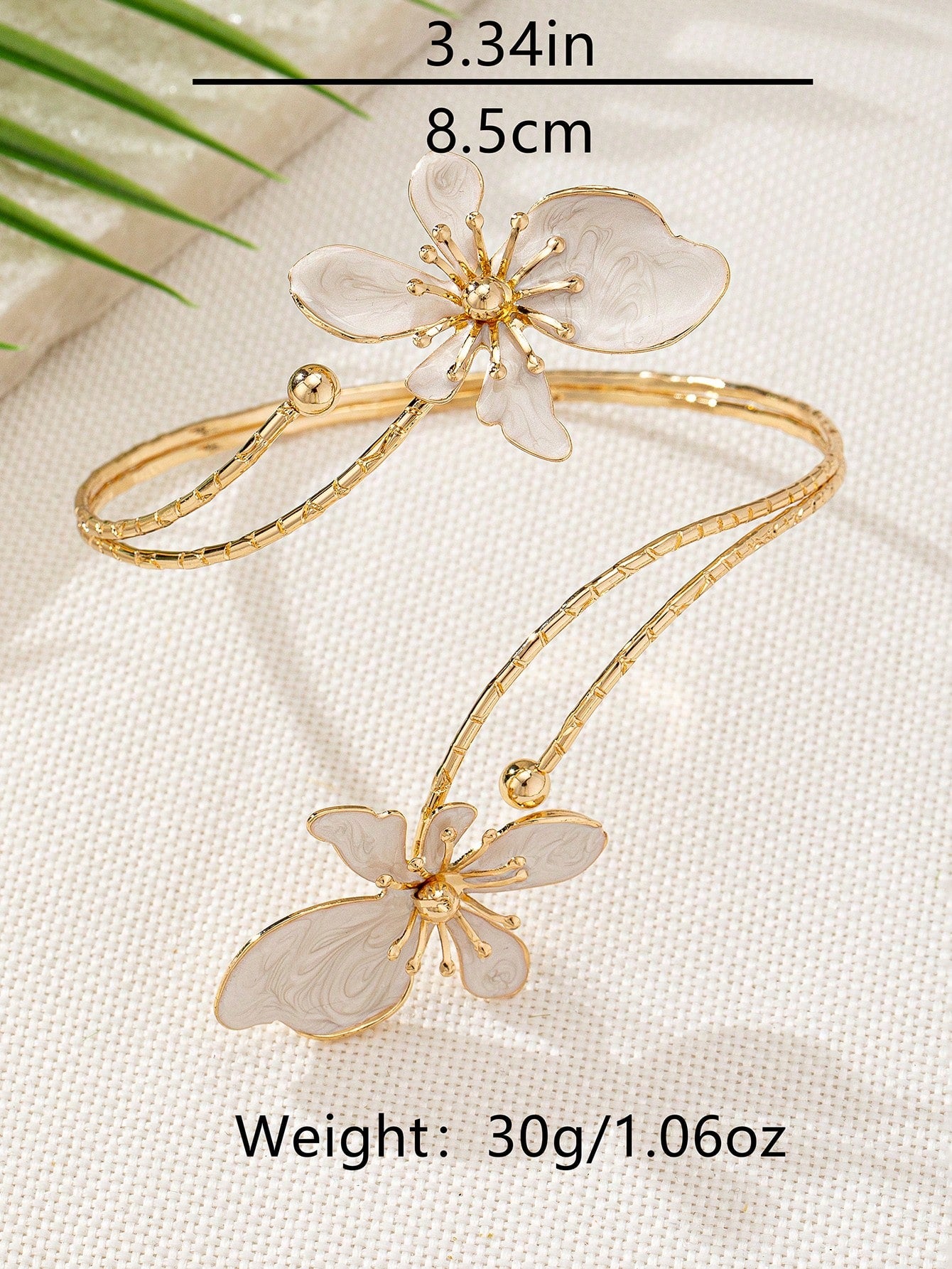 1pc Floral Pendant Europe And America Fashion Chic Style Women Vacation Outfit Open Cuff Bracelet