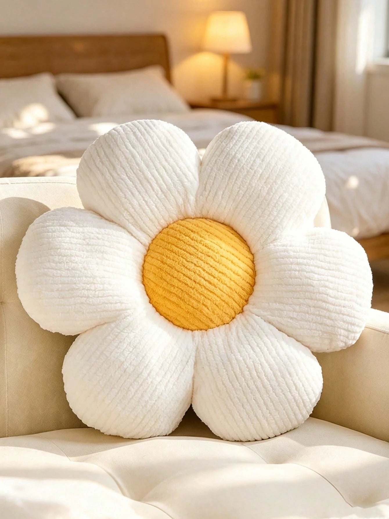 1pc Floral Shaped Decorative Throw Pillow/Cushion, Cute Daisy Pillow Suitable For Bed, Sofa, Dorm, Floor, Summer, Spring, Outdoor, Garden, Bedroom Decor, Gift For Her