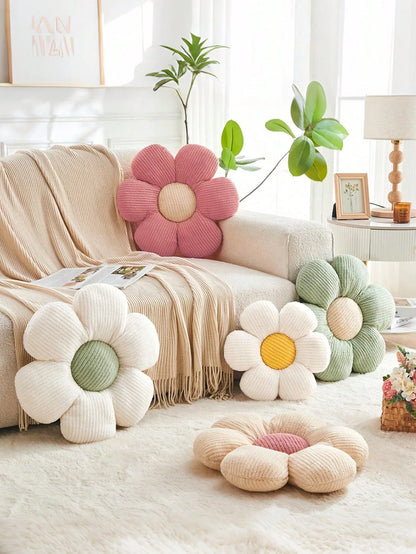 1pc Floral Shaped Decorative Throw Pillow/Cushion, Cute Daisy Pillow Suitable For Bed, Sofa, Dorm, Floor, Summer, Spring, Outdoor, Garden, Bedroom Decor, Gift For Her