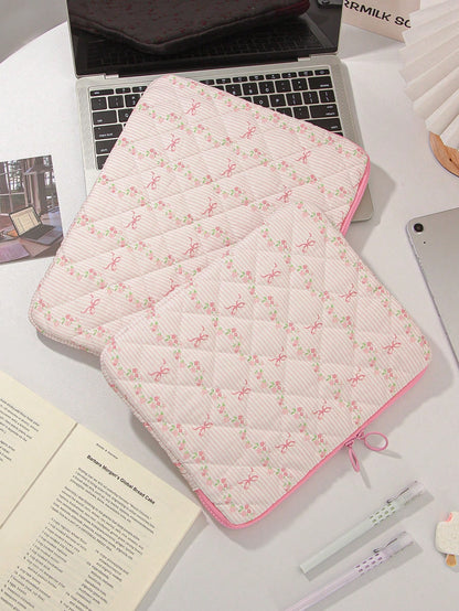 1Pc Floral & Strip Pattern Tablet Bag 11 Inch/13Inch Computer Bag Colourful Cute Protection Case Small Bag File Bag Laptop Sleeve Computer Carrying Case Bag 11 Inch/13Inch Portable Table Cover Bags F