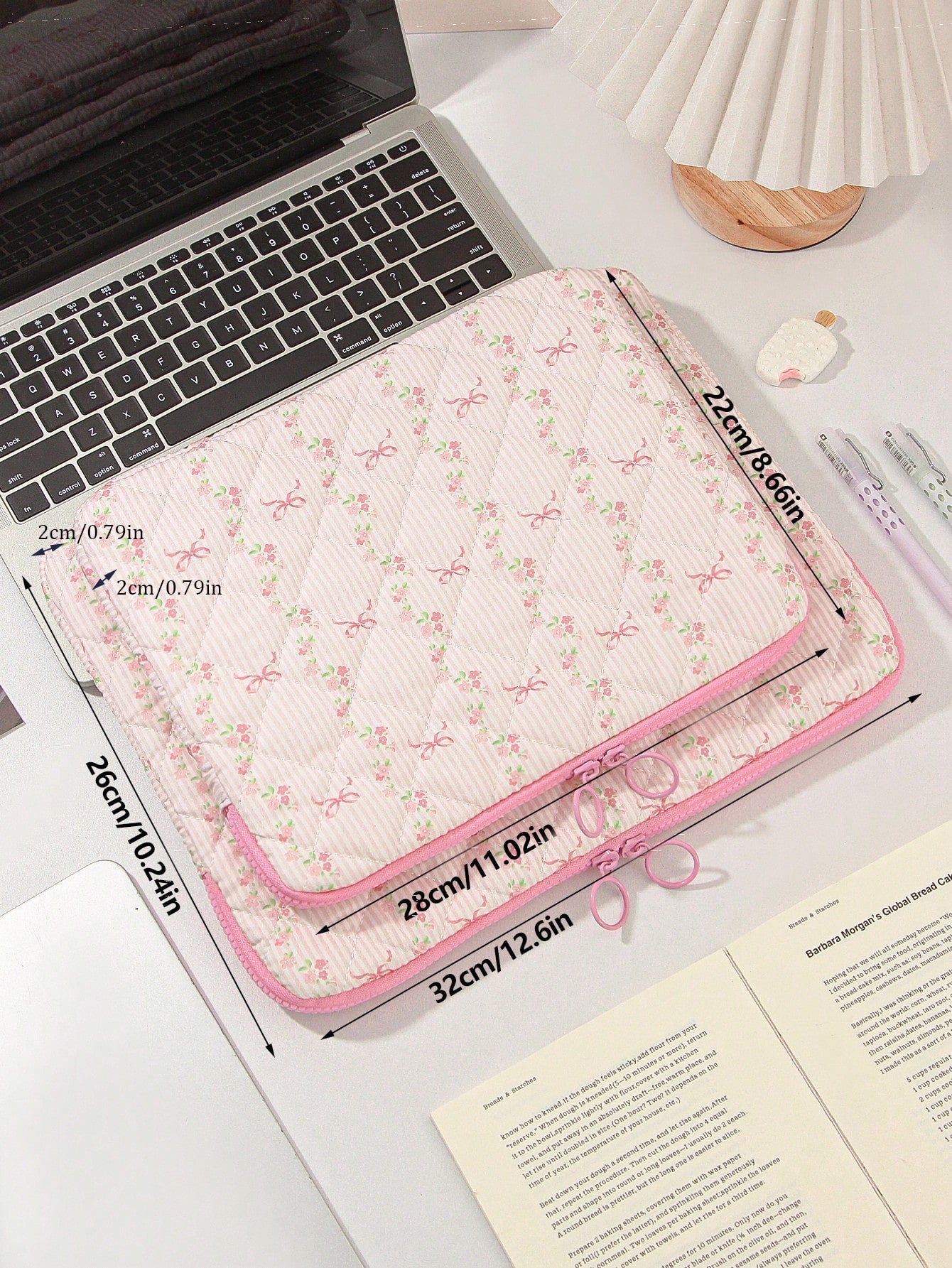 1Pc Floral & Strip Pattern Tablet Bag 11 Inch/13Inch Computer Bag Colourful Cute Protection Case Small Bag File Bag Laptop Sleeve Computer Carrying Case Bag 11 Inch/13Inch Portable Table Cover Bags F