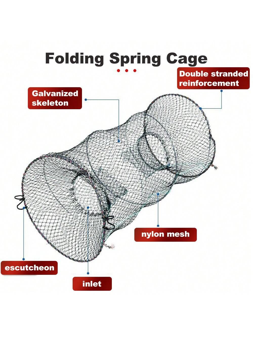 1pc Foldable Fish Trap Net, Crab Trap, Shrimp Trap, Fishing Gear, Portable Fishing Trap