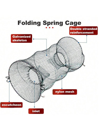 1pc Foldable Fish Trap Net, Crab Trap, Shrimp Trap, Fishing Gear, Portable Fishing Trap