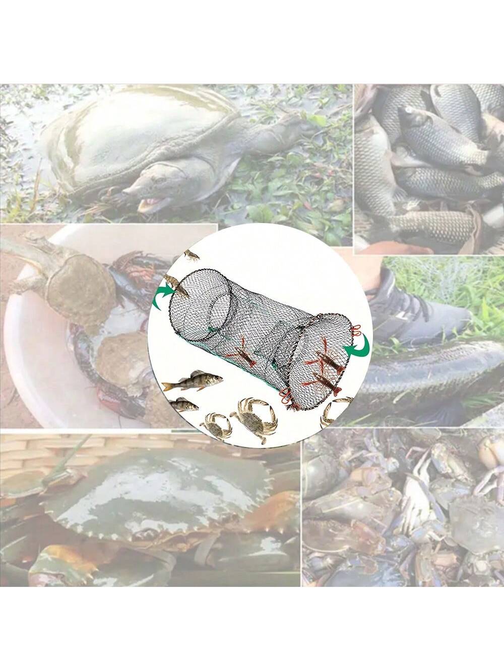 1pc Foldable Fish Trap Net, Crab Trap, Shrimp Trap, Fishing Gear, Portable Fishing Trap