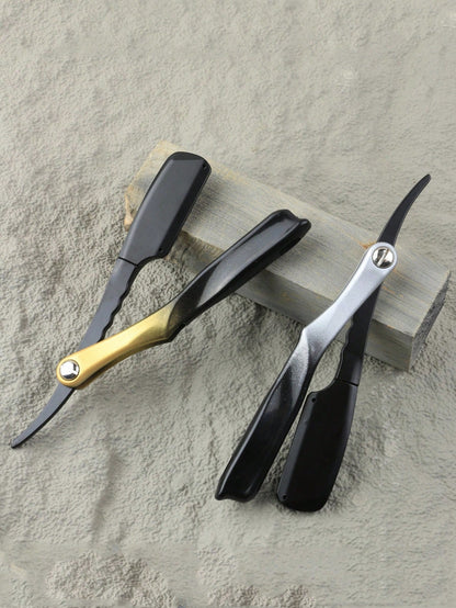 1pc Folding Vintage Manual Razor Holder, Barber Men's Shaving & Face Trimming Razor Stand, New Strong Magnetic Blade Head Suction Blade Holder, Edge Trimming & Bald Head Shaving, Reciprocating Shaver