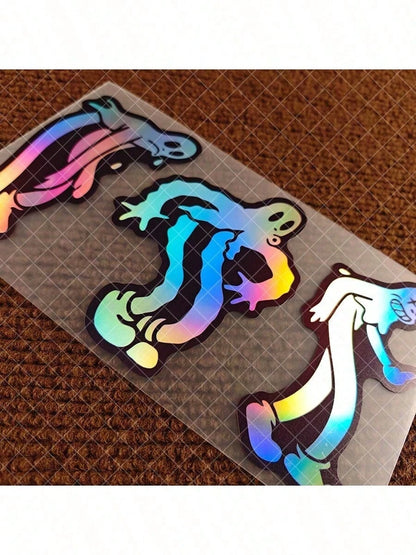 1pc Ghost Dancing Sticker, Self-Adhesive Car Graphic, Inspired By Ghostmane, JDM Theme, Sun-Proof And Waterproof Car Rear Window Bumper Gas Tank Electric Vehicle Motorcycle Scooter Vinyl Sticker Decor