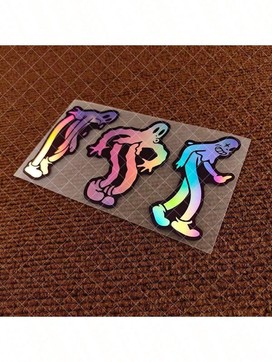1pc Ghost Dancing Sticker, Self-Adhesive Car Graphic, Inspired By Ghostmane, JDM Theme, Sun-Proof And Waterproof Car Rear Window Bumper Gas Tank Electric Vehicle Motorcycle Scooter Vinyl Sticker Decor