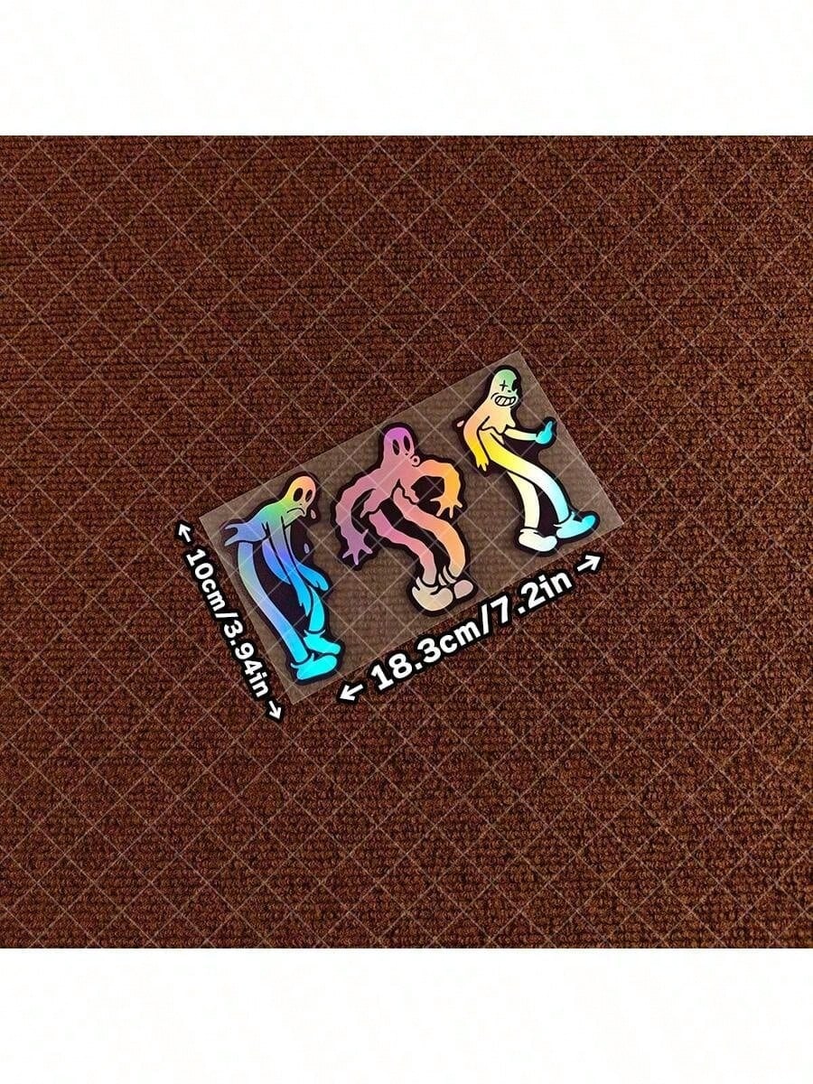 1pc Ghost Dancing Sticker, Self-Adhesive Car Graphic, Inspired By Ghostmane, JDM Theme, Sun-Proof And Waterproof Car Rear Window Bumper Gas Tank Electric Vehicle Motorcycle Scooter Vinyl Sticker Decor