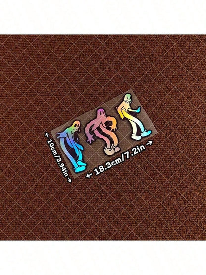 1pc Ghost Dancing Sticker, Self-Adhesive Car Graphic, Inspired By Ghostmane, JDM Theme, Sun-Proof And Waterproof Car Rear Window Bumper Gas Tank Electric Vehicle Motorcycle Scooter Vinyl Sticker Decor