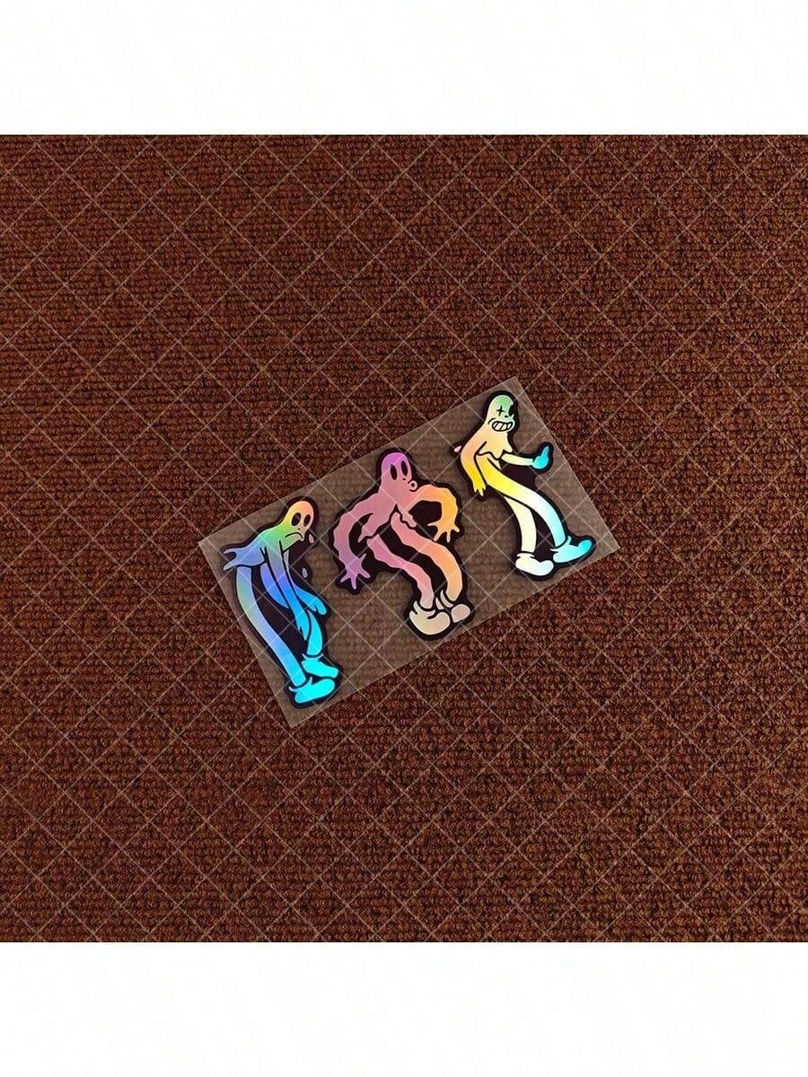 1pc Ghost Dancing Sticker, Self-Adhesive Car Graphic, Inspired By Ghostmane, JDM Theme, Sun-Proof And Waterproof Car Rear Window Bumper Gas Tank Electric Vehicle Motorcycle Scooter Vinyl Sticker Decor