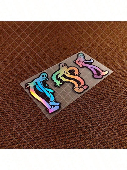 1pc Ghost Dancing Sticker, Self-Adhesive Car Graphic, Inspired By Ghostmane, JDM Theme, Sun-Proof And Waterproof Car Rear Window Bumper Gas Tank Electric Vehicle Motorcycle Scooter Vinyl Sticker Decor