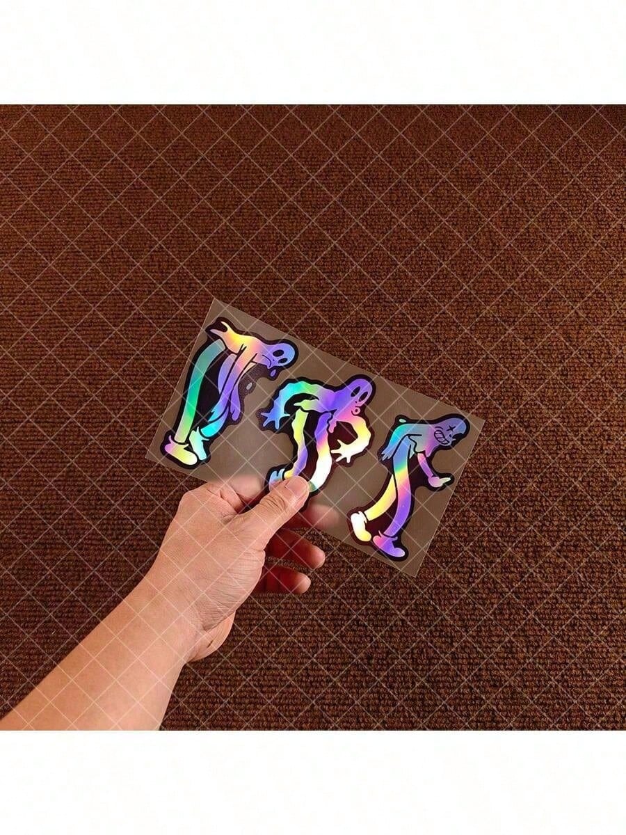 1pc Ghost Dancing Sticker, Self-Adhesive Car Graphic, Inspired By Ghostmane, JDM Theme, Sun-Proof And Waterproof Car Rear Window Bumper Gas Tank Electric Vehicle Motorcycle Scooter Vinyl Sticker Decor