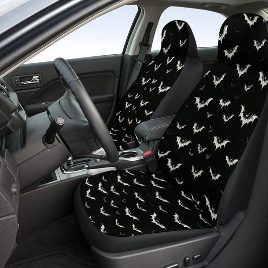1PC Gothic Bat Print Car Seat Covers, Aesthetic Spooky Bat Car Accessories, Unique Halloween Bat Car Decor,Universal Car Seat Cushion Set,Suitable For Cars, SUVs, And Trucks,Perfect For Holiday Gift O