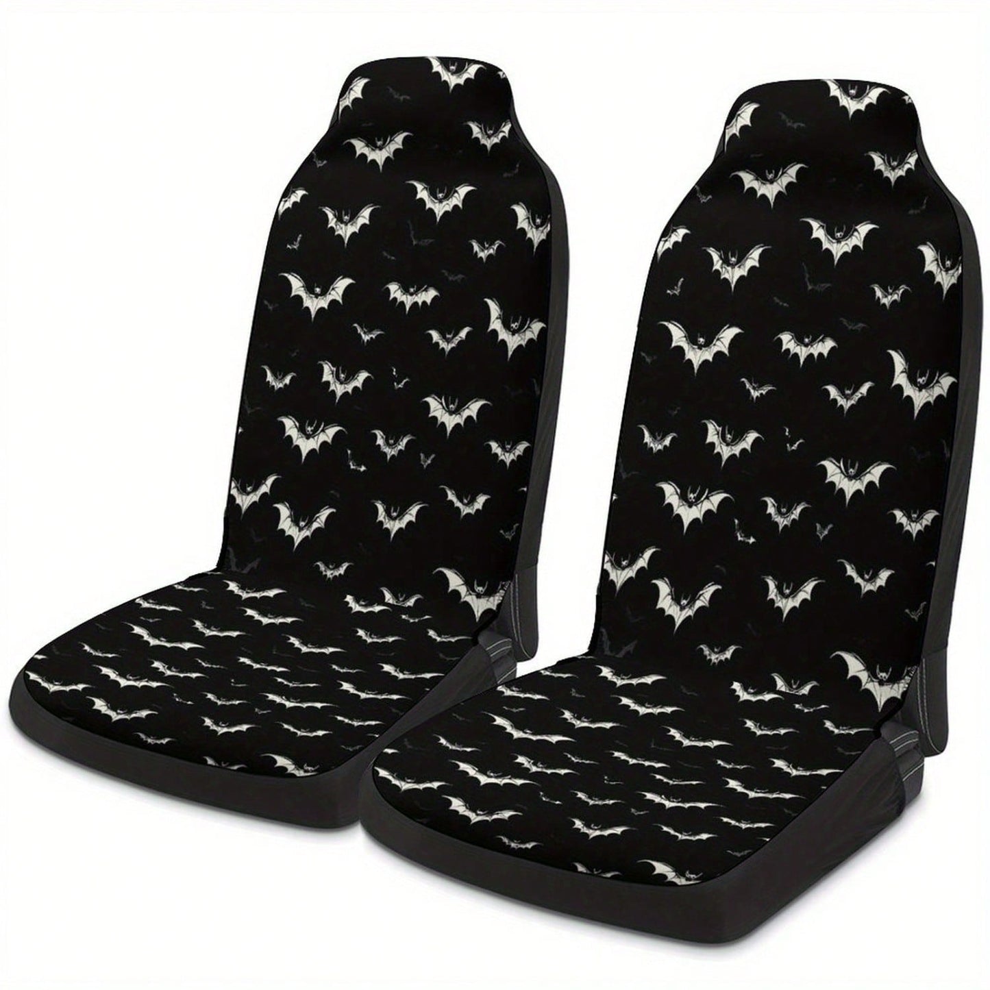 1PC Gothic Bat Print Car Seat Covers, Aesthetic Spooky Bat Car Accessories, Unique Halloween Bat Car Decor,Universal Car Seat Cushion Set,Suitable For Cars, SUVs, And Trucks,Perfect For Holiday Gift O