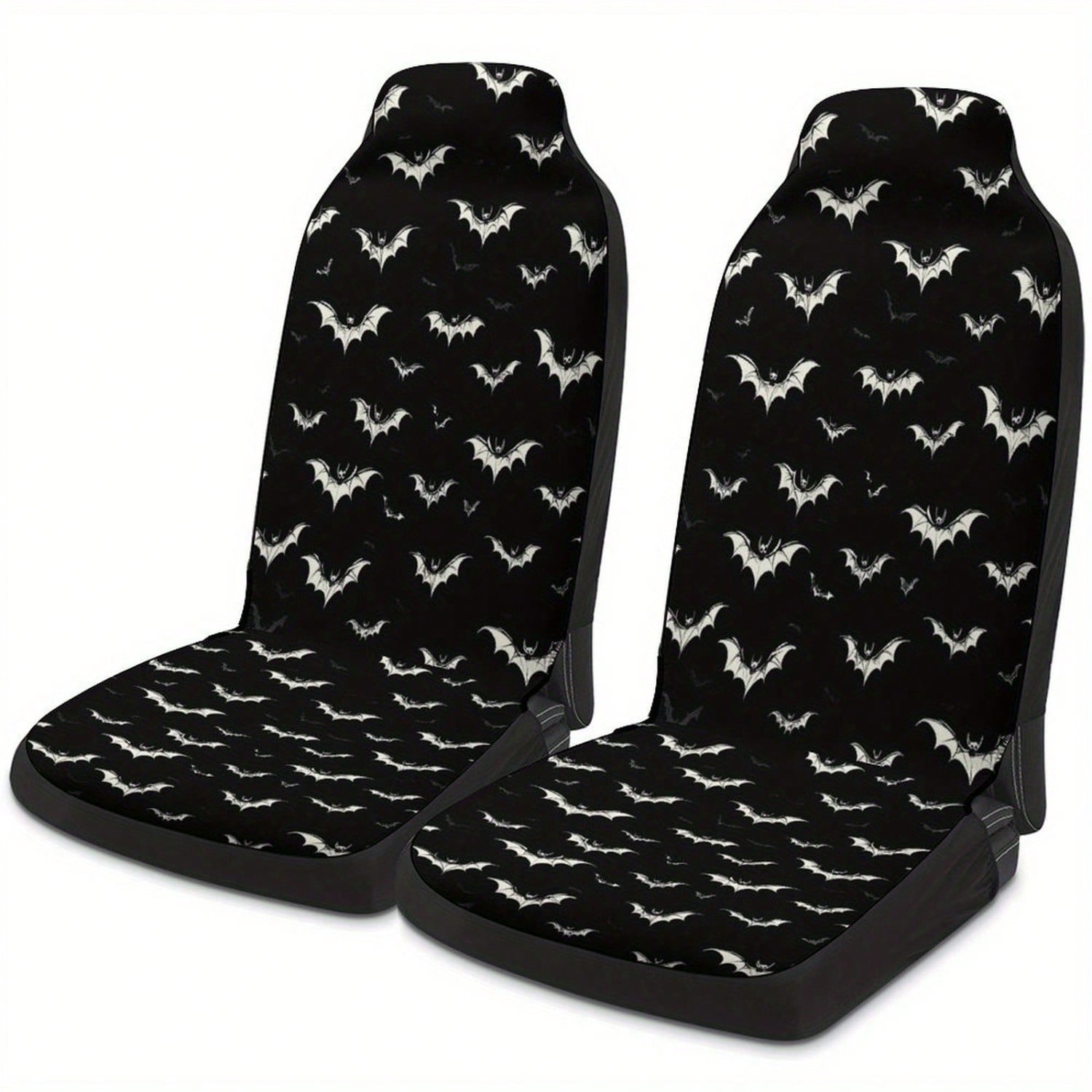 1PC Gothic Bat Print Car Seat Covers, Aesthetic Spooky Bat Car Accessories, Unique Halloween Bat Car Decor,Universal Car Seat Cushion Set,Suitable For Cars, SUVs, And Trucks,Perfect For Holiday Gift O