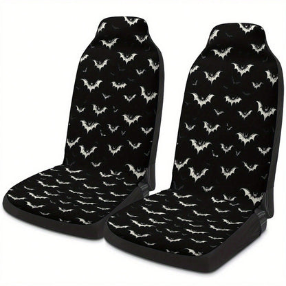 1PC Gothic Bat Print Car Seat Covers, Aesthetic Spooky Bat Car Accessories, Unique Halloween Bat Car Decor,Universal Car Seat Cushion Set,Suitable For Cars, SUVs, And Trucks,Perfect For Holiday Gift O