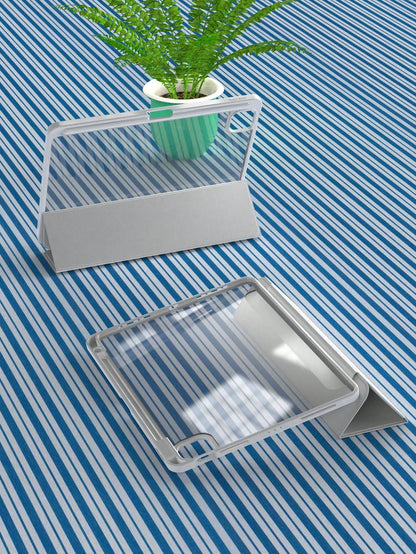1pc Grey Tri-Fold Silicone Foldable Protective Case, Ultra-Thin Shockproof Anti-Drop Stand With Pen Slot, Compatible With IPad Mini 4/5/6, 9.7/10.2/10.5 Inch, Air 4/5/6, 10th Gen, 10.9 Inch, Pro 11 In