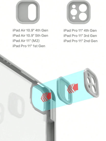 1pc Grey Tri-Fold Silicone Foldable Protective Case, Ultra-Thin Shockproof Anti-Drop Stand With Pen Slot, Compatible With IPad Mini 4/5/6, 9.7/10.2/10.5 Inch, Air 4/5/6, 10th Gen, 10.9 Inch, Pro 11 In